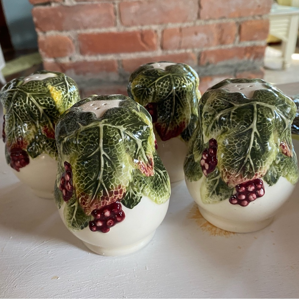 NWOT BETTER HOMES & GARDEN Leaf Pattern Ceramic BowlS, 8 Salad Plate Set, 2 S/P - Picture 13 of 16